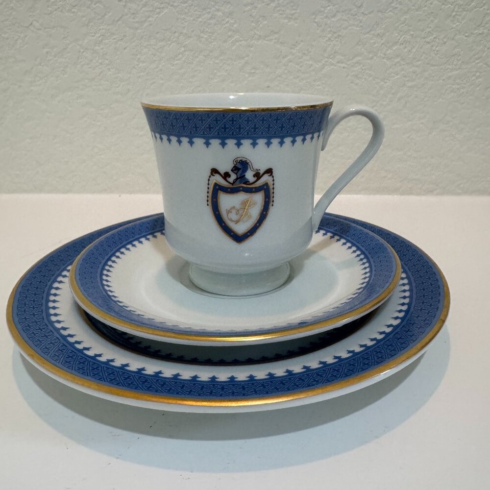Woodmere China White House Dessert Collection – Thomas Jefferson 3‑Pc Place Set